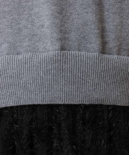 DESIGNWORKS(デザインワークス)の「チュールフリルニットワンピース(ワンピース・レディース・グレー/ブラック・38)」の17枚目の写真
