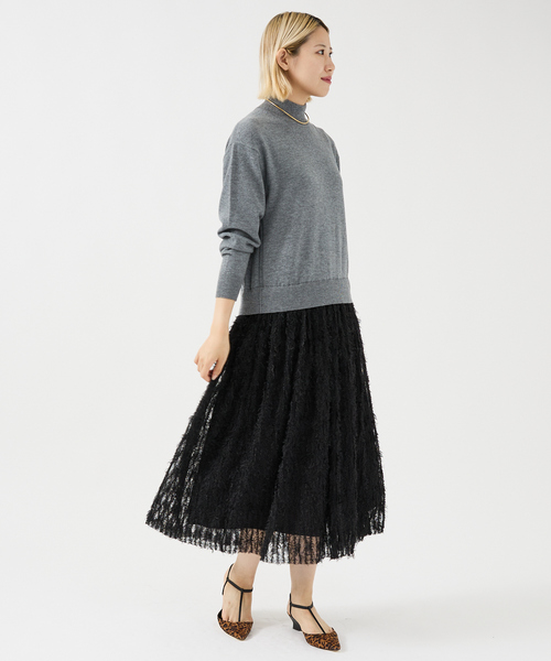 DESIGNWORKS(デザインワークス)の「チュールフリルニットワンピース(ワンピース・レディース・グレー/ブラック・38)」の22枚目の写真