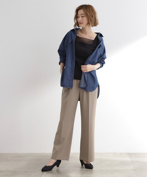 grove（グローブ）の「シアードッキングタンクトップ（タンクトップ・レディース・ダークグレー/ブラウン系その他/ブラック/アイボリー・03/02/05/04/01）」の15枚目の写真