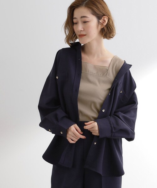 grove（グローブ）の「シアードッキングタンクトップ（タンクトップ・レディース・ダークグレー/ブラウン系その他/ブラック/アイボリー・03/02/05/04/01）」の17枚目の写真