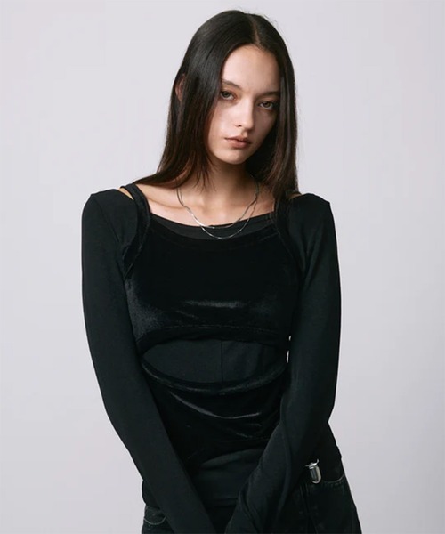 led.tokyo（レッドトウキョウ）の「【led.tokyo】LAYRED TANK SELEEVE/レイヤードタンクスリーブ（タンクトップ・レディース・ブラック/レッド/ブルー・FREE）」の8枚目の写真