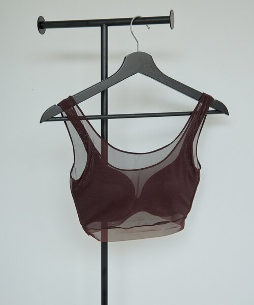 NICENICE MOMENT(ナイスナイスモーメント)の「【NICENICE MOMENT】MESH BRA TANK(その他アンダーウェア/インナー・レディース・バーガンディー/ブラック・SMALL/MEDIUM)」の1枚目の写真