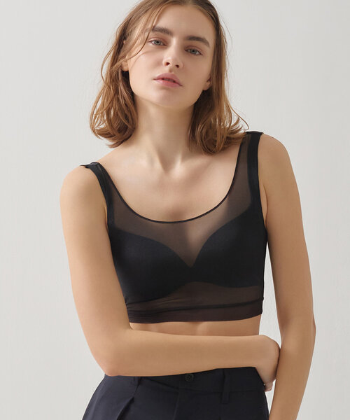 NICENICE MOMENT(ナイスナイスモーメント)の「【NICENICE MOMENT】MESH BRA TANK(その他アンダーウェア/インナー・レディース・バーガンディー/ブラック・SMALL/MEDIUM)」の7枚目の写真