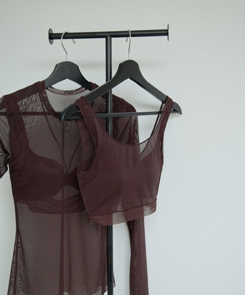 NICENICE MOMENT(ナイスナイスモーメント)の「【NICENICE MOMENT】MESH BRA TANK(その他アンダーウェア/インナー・レディース・バーガンディー/ブラック・SMALL/MEDIUM)」の3枚目の写真