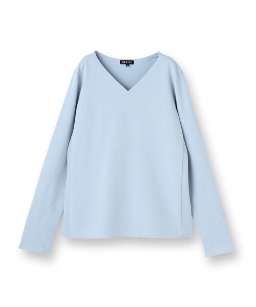 INDIVI（インディヴィ）の「【洗える】Vネックコンパクトニット（ニット/セーター・レディース・オフホワイト/サックスブルー/ブラック・05/34/38/13/15 ）」の19枚目の写真