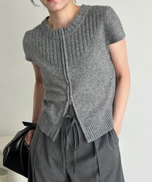 CAPRICIEUX LE'MAGE | 【ロングシーズン着用可能】ミニスリーブZIPニット(カーディガン/ボレロ)