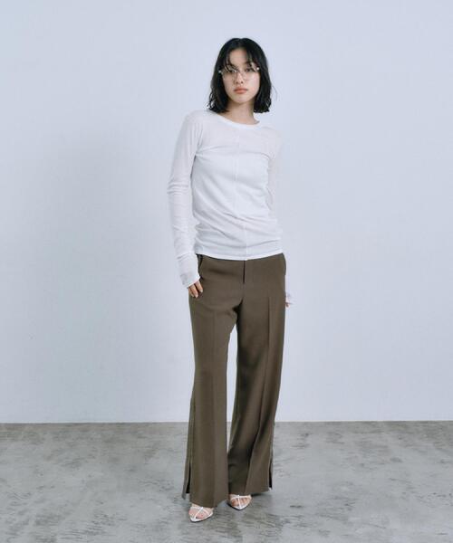 CODE A（コードエー）の「sheer basic tee（Tシャツ/カットソー・レディース・チャコールグレー/ライトブルー/ホワイト・00）」の8枚目の写真