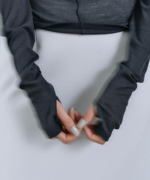 CODE A（コードエー）の「sheer basic tee（Tシャツ/カットソー・レディース・チャコールグレー/ライトブルー/ホワイト・00）」の15枚目の写真