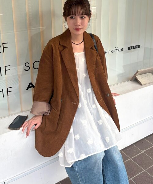 DISCOAT（ディスコート）の「【umm./WEB限定】立体フラワーキャミチュニック（シャツ/ブラウス・レディース・ブラック/アイボリー・FREE）」の6枚目の写真