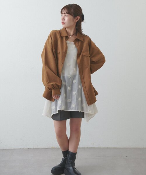 セール】【umm./WEB限定】立体フラワーキャミチュニック（シャツ