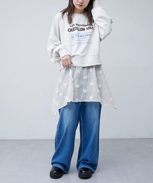 DISCOAT（ディスコート）の「【umm./WEB限定】立体フラワーキャミチュニック（シャツ/ブラウス・レディース・ブラック/アイボリー・FREE）」の18枚目の写真