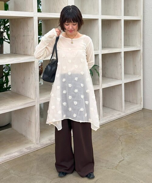 秋映えチュニック♡》【umm.】立体フラワーキャミチュニック