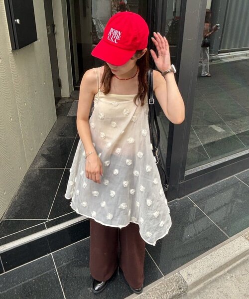 セール】【umm./WEB限定】立体フラワーキャミチュニック（シャツ