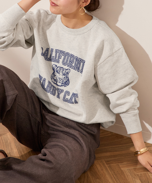 MIXTA/ミクスタ】CALIFORNIA TABBY CAT CREW SWEATSHI：スウェット