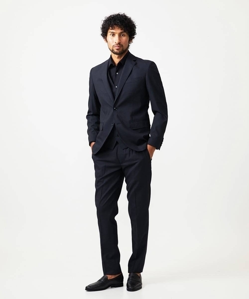 MICHEL KLEIN HOMME   （ミッシェルクランオム）の「【セットアップ】チェック柄テーラードジャケット（テーラードジャケット・メンズ・ブラック・MEDIUM/LARGE/X-LARGE）」の2枚目の写真