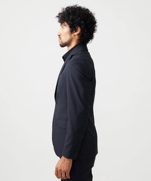 MICHEL KLEIN HOMME   （ミッシェルクランオム）の「【セットアップ】チェック柄テーラードジャケット（テーラードジャケット・メンズ・ブラック・MEDIUM/LARGE/X-LARGE）」の3枚目の写真