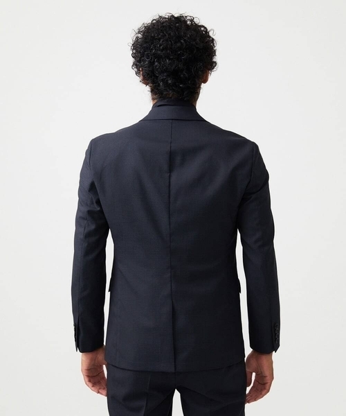 MICHEL KLEIN HOMME   （ミッシェルクランオム）の「【セットアップ】チェック柄テーラードジャケット（テーラードジャケット・メンズ・ブラック・MEDIUM/LARGE/X-LARGE）」の4枚目の写真