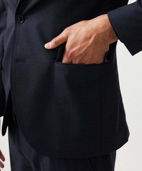MICHEL KLEIN HOMME   （ミッシェルクランオム）の「【セットアップ】チェック柄テーラードジャケット（テーラードジャケット・メンズ・ブラック・MEDIUM/LARGE/X-LARGE）」の7枚目の写真