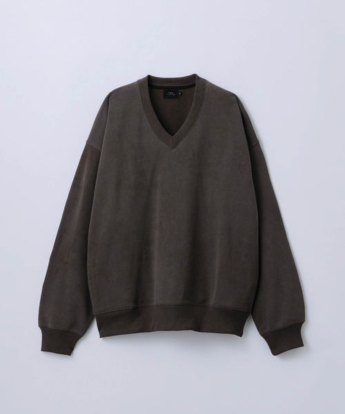 SLICK（スリック）の「【SLICK/スリック】Used Print Fleece V Neck Pullover/ユーズドプリントVネックプルオーバー（スウェット・メンズ・ブラウン/ブラック・1/3/2）」の5枚目の写真
