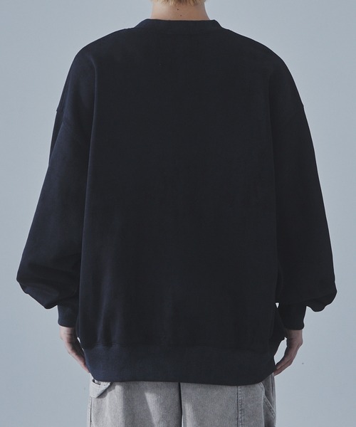 SLICK（スリック）の「【SLICK/スリック】Used Print Fleece V Neck Pullover/ユーズドプリントVネックプルオーバー（スウェット・メンズ・ブラウン/ブラック・1/3/2）」の8枚目の写真