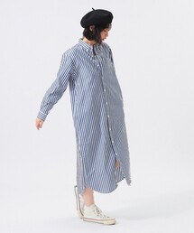 BEAMS BOY | ストライプ BD ワンピース ロングスリーブ(ワンピース)