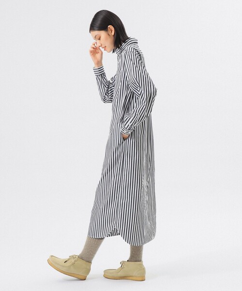 ストライプ BD ワンピース ロングスリーブ（ワンピース）｜BEAMS BOY