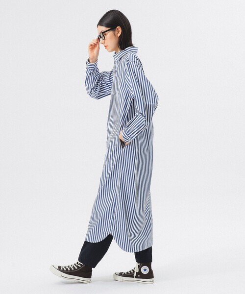 ストライプ BD ワンピース ロングスリーブ（ワンピース）｜BEAMS BOY