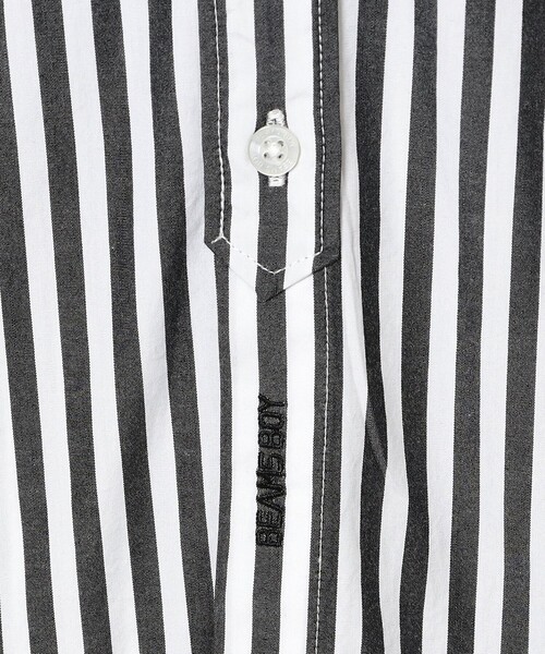 BEAMS BOY（ビームスボーイ）の「ストライプ BD ワンピース ロングスリーブ（ワンピース・レディース・ネイビー/ブラック・ONE SIZE）」の18枚目の写真