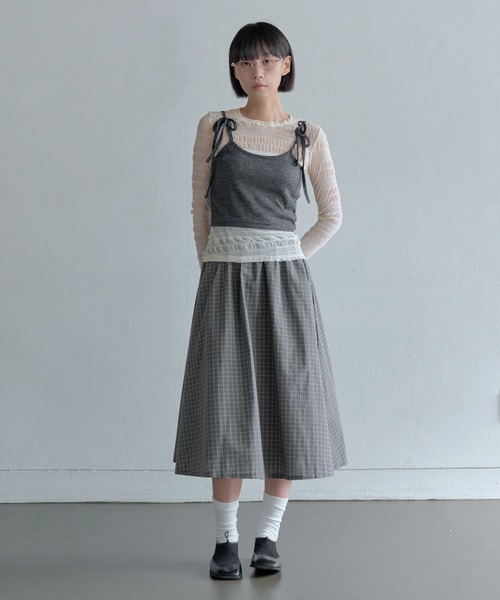 UNE MANSION(ユヌマンション)の「【レイヤード用おすすめ】ユニークボーダースモークシースルーカットソー(Tシャツ/カットソー・レディース・ベージュ/ホワイト/ブラウン/ブラック・FREE)」の21枚目の写真