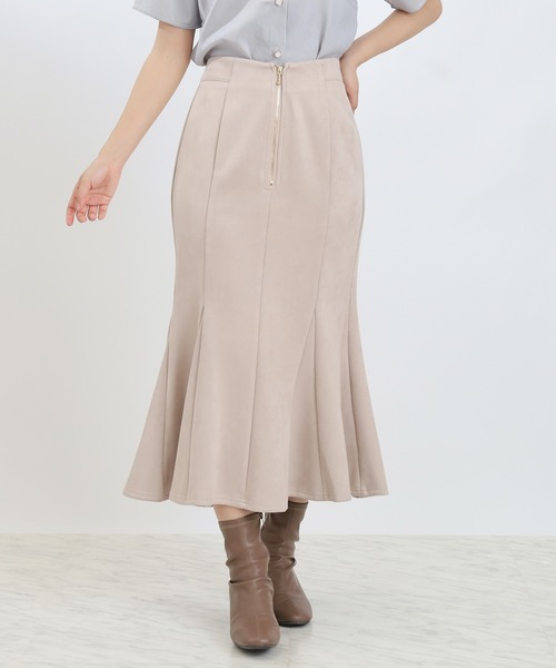 ASTORIA ODIER（アストリアオディール）の「フロントジップスエードマーメイドスカート（スカート・レディース・ベージュ/チャコールグレー/ブラウン・SMALL/MEDIUM）」の3枚目の写真