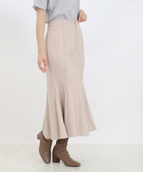 ASTORIA ODIER（アストリアオディール）の「フロントジップスエードマーメイドスカート（スカート・レディース・ベージュ/チャコールグレー/ブラウン・SMALL/MEDIUM）」の4枚目の写真