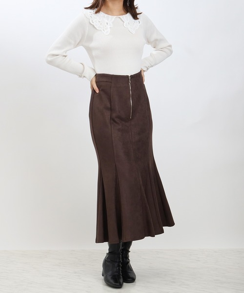 ASTORIA ODIER（アストリアオディール）の「フロントジップスエードマーメイドスカート（スカート・レディース・ベージュ/チャコールグレー/ブラウン・SMALL/MEDIUM）」の11枚目の写真