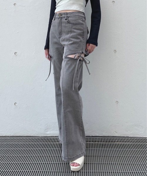 one way(ワンウェイ)の「サイドリボンデニムパンツ(デニムパンツ・レディース・ブラック/ブルー・SMALL/MEDIUM)」の15枚目の写真