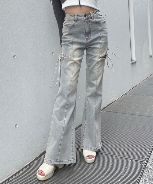 one way(ワンウェイ)の「サイドリボンデニムパンツ(デニムパンツ・レディース・ブラック/ブルー・SMALL/MEDIUM)」の20枚目の写真