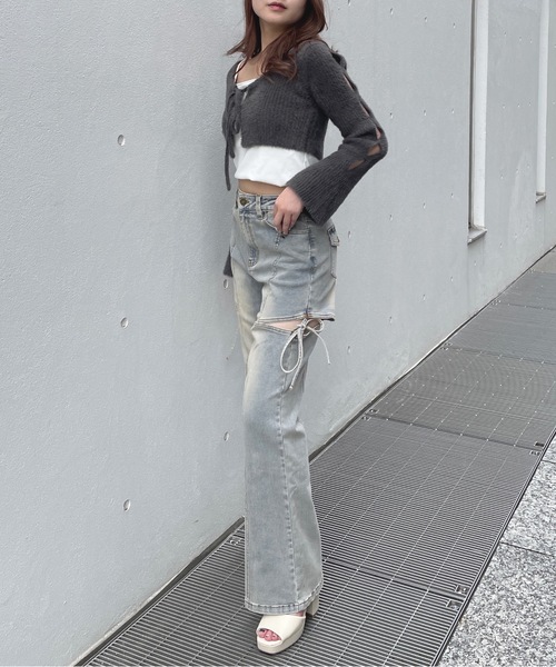 one way(ワンウェイ)の「サイドリボンデニムパンツ(デニムパンツ・レディース・ブラック/ブルー・SMALL/MEDIUM)」の18枚目の写真