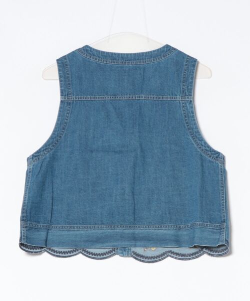 セール】ライトオンスデニム スカラップブロッサムヴァイン刺繍デニム