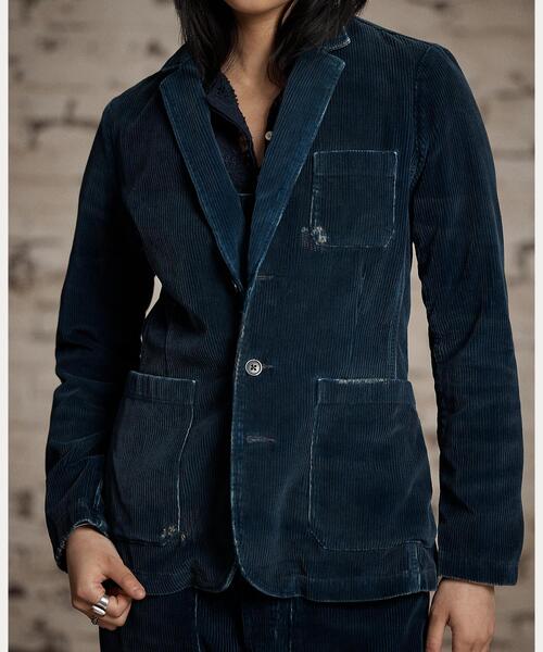 RRL(ダブル アール エル)の「リペアード インディゴ コーデュロイ ブレザー(テーラードジャケット・レディース・ネイビー系1・1/2/3/4)」の7枚目の写真