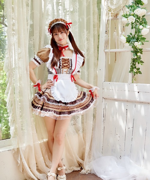 Brightlele(ブライトララ)の「「 スイーツメイド 」 ハロウィン コスプレ 仮装 大人 メイド服 メイド(コスチューム/パーティーグッズ・レディース・ピンク/ベージュ/ミント・MEDIUM/LARGE/X-LARGE)」の10枚目の写真