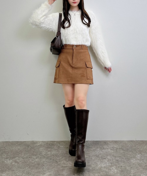 INGNI(イング)の「フェイクスエードカーゴミニスカート(スカート・レディース・アイボリー/チャコールグレー/キャメル・FREE)」の15枚目の写真