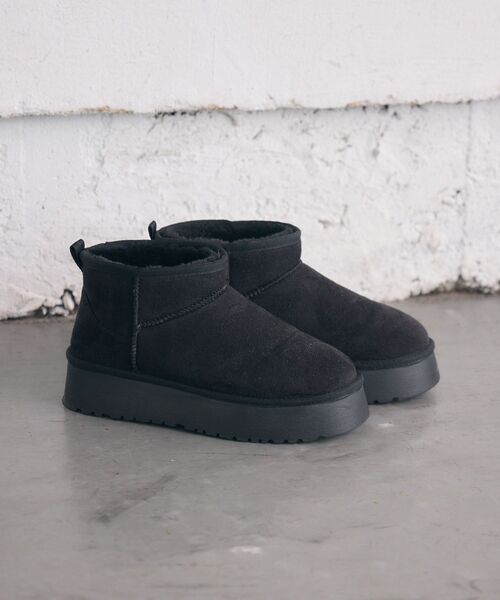 RETRO GIRL（レトロガール）の「ショートムートン（ブーツ・レディース・ブラック/キャメル/ダークグレー・MEDIUM/LARGE）」の16枚目の写真