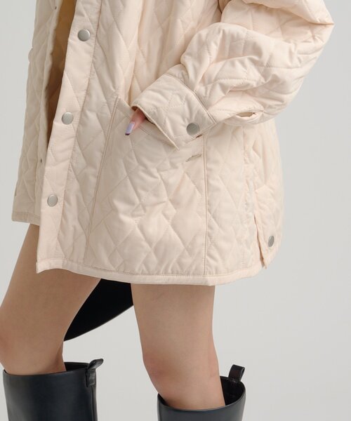 セール】【軽いのに暖かい◎/2サイズ展開】襟付きキルティング