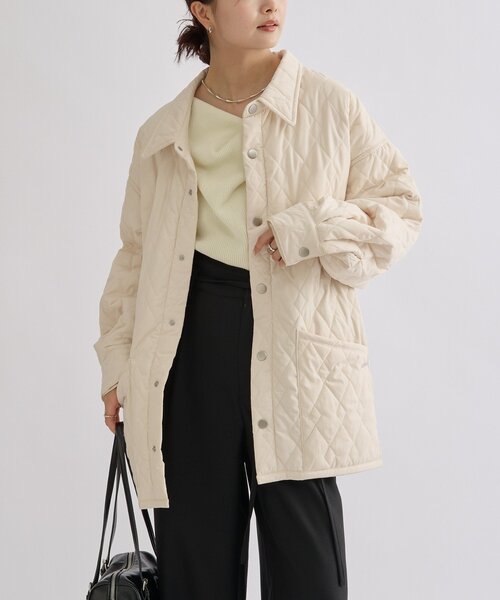 mystic 襟付きキルティングジャケット mystic（ミスティック） コート アウター 「軽いのに暖かい/2サイズ