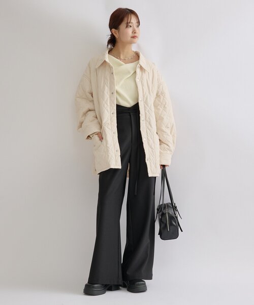 セール】【軽いのに暖かい◎/2サイズ展開】襟付きキルティング