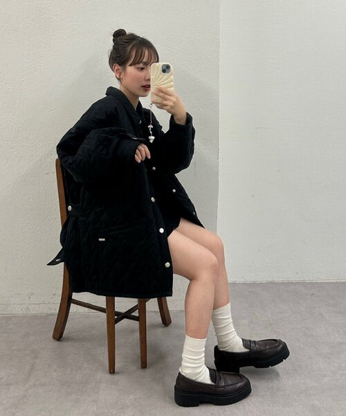 WEB限定カラー/カーキ】襟付きキルティングジャケット（その他アウター