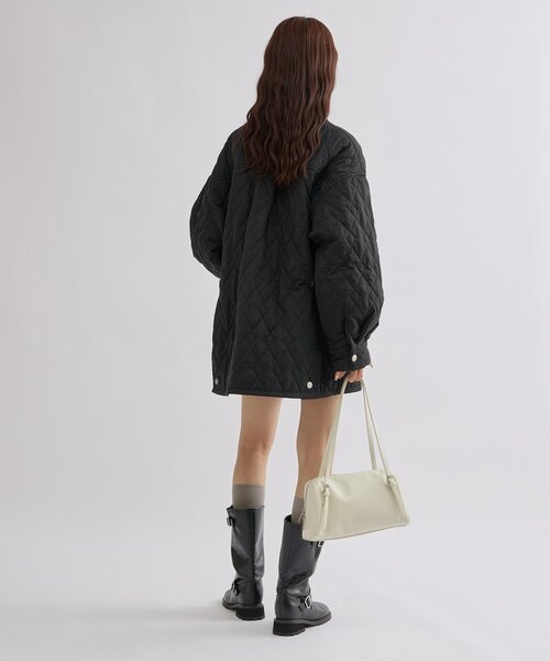 セール】【WEB限定カラー/カーキ】襟付きキルティングジャケット