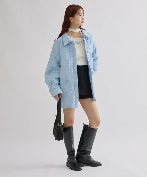 セール】【軽いのに暖かい◎/2サイズ展開】襟付きキルティング