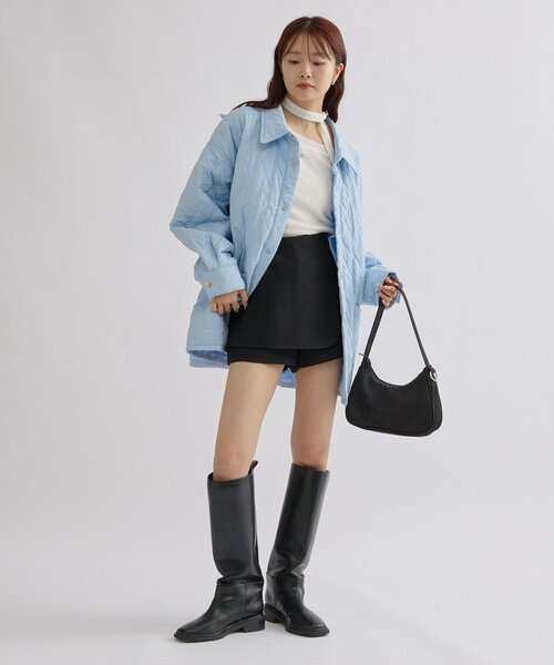 セール】【軽いのに暖かい◎/2サイズ展開】襟付きキルティング