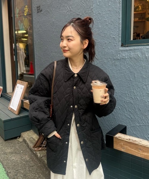 mystic 襟付きキルティングジャケット mystic（ミスティック） コート アウター 「軽いのに暖かい/2サイズ