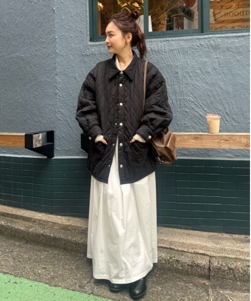 mystic(ミスティック)の「【軽いのに暖かい◎/2サイズ展開】襟付きキルティングジャケット(その他アウター・レディース・カーキ/ブラック/アイボリー/ブルー/モカ・FREE/1)」の11枚目の写真