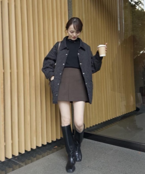 mystic(ミスティック)の「【軽いのに暖かい◎/2サイズ展開】襟付きキルティングジャケット(その他アウター・レディース・カーキ/ブラック/アイボリー/ブルー/モカ・FREE/1)」の12枚目の写真